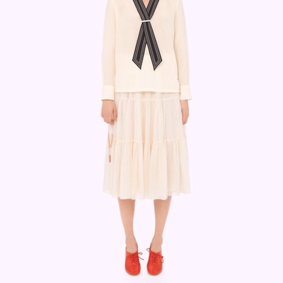Tory Burch Dresses & Skirts - Tory Burch Skirt Silk Georgette Ivory size 6